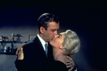 Vertigo (1958) - photograph - Publicity shot of James Stewart and Kim Novak in ''Vertigo''.