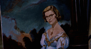 Vertigo (1958) - film frame - Film frame from ''Vertigo'' showing Barbara Bel Geddes as Carlotta Valdes. The portrait was painted by Henry Bumstead.