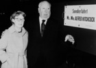 Alfred and Alma Hitchcock (1970s) - Photograph of Alma Reville and Alfred Hitchcock at a German railway station, taken in the 1970s.