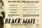 Blackmail (1929) - advert - Advertisement for ''Blackmail'' (1929) from ''Motion Picture News'' (October 1929).